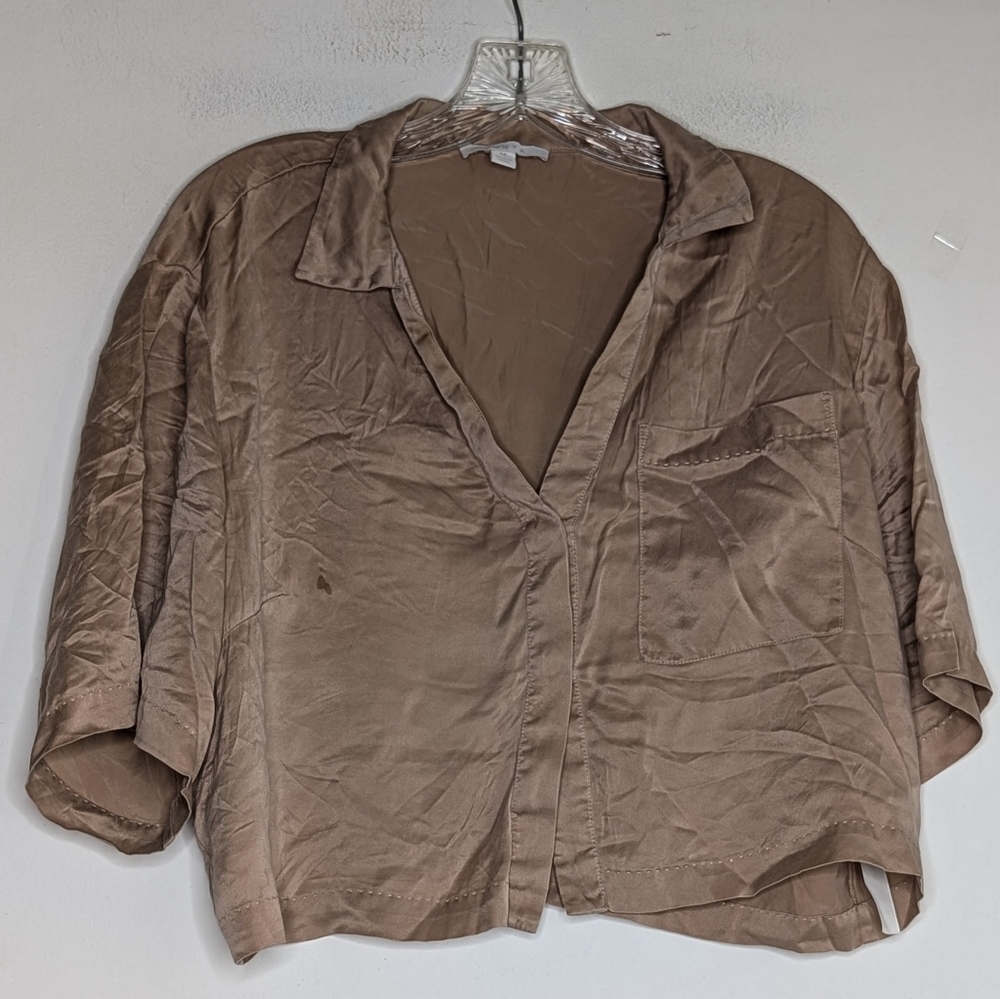 Lunya • Silk Crop Lounge Top in Pink